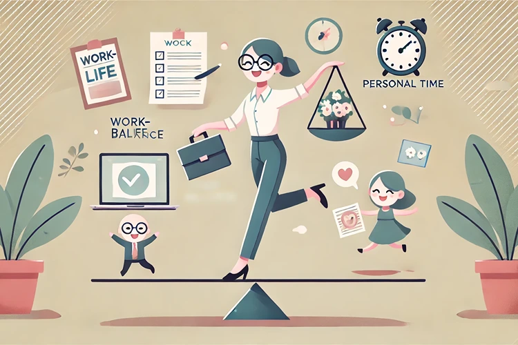 Concept of work-life balance in improving employee morale.